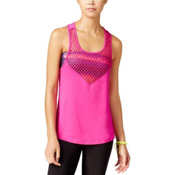 Energie Tops - NWT ENERGIE Mesh Cut Out Racerback Hot Pink Top XS